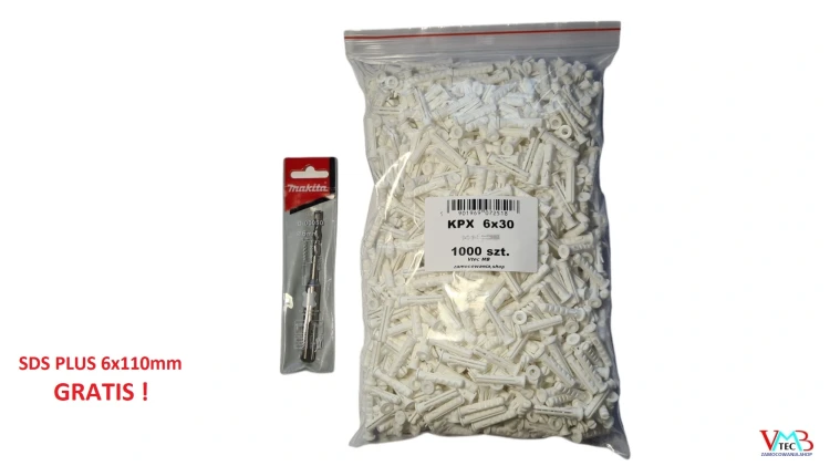 polietylenowy-kolek-rozporowy-fi-6-x-30-mm-opakowanie-1000-sztuk-wiertło-sds-plus-6-x-110-gratis.webp